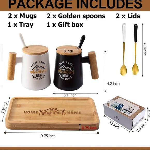 Home Sweet Home Mug Set with Tray - Picture 4 of 5